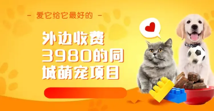 同城萌宠项目，用最冷门的玩法冲击最热门的市场（教程+素材）-航海圈