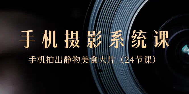 0基础-手机摄影系统课，手机拍出静物美食大片（24节课）-航海圈
