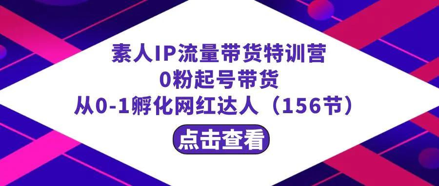繁星·计划素人IP流量带货特训营：0粉起号带货 从0-1孵化网红达人（156节）-航海圈
