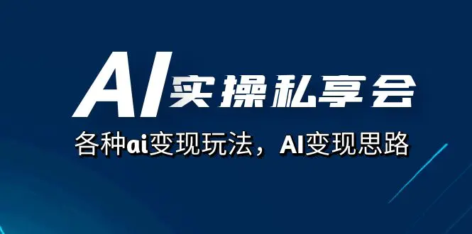 AI实操私享会，各种ai变现玩法，AI变现思路（67节课）-航海圈