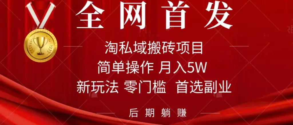 淘私域搬砖项目，利用信息差月入5W，每天无脑操作1小时，后期躺赚-航海圈