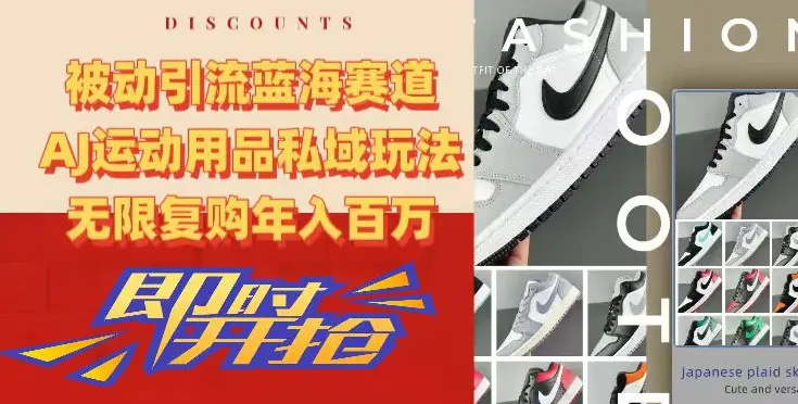 被动引流蓝海赛道，AJ运动用品私域玩法，无限复购年入百万【揭秘】-航海圈