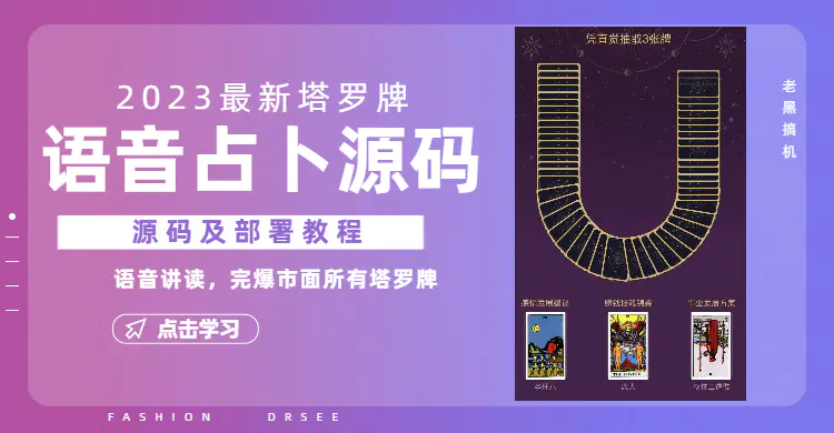 2023新版塔罗牌语音讲解占卜源码，配套视频教程和网站源码-航海圈