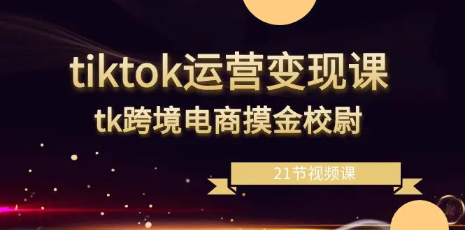 tiktok运营变现课，tk跨境电商摸金校尉（21节视频课）-航海圈