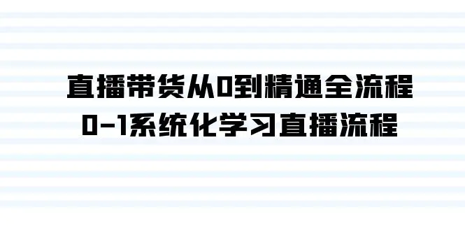 直播带货从0到精通全流程，0-1系统化学习直播流程（35节课）-航海圈