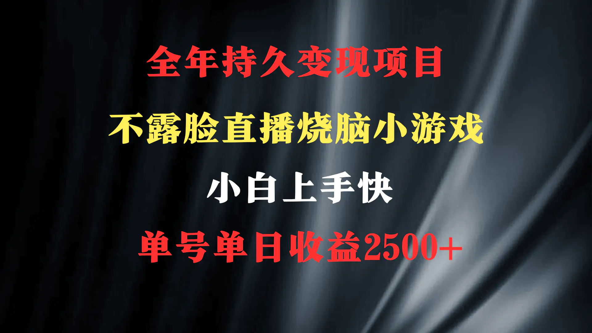 2024年 最优项目，烧脑小游戏不露脸直播 小白上手快 无门槛 一天收益2500+-航海圈