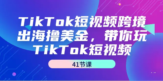 TikTok短视频跨境出海撸美金，带你玩TikTok短视频（41节课）-航海圈