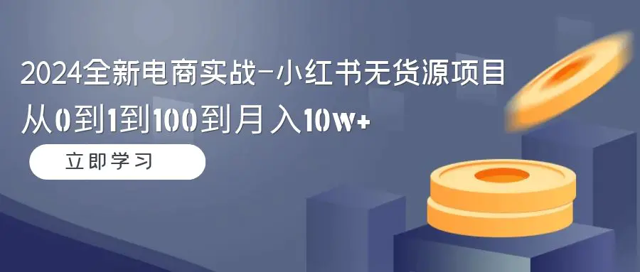 2024全新电商实战-小红书无货源项目：从0到1到100到月入10w+-航海圈