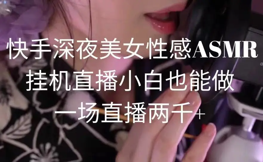 快手深夜美女性感ASMR挂机直播，小白也能做，一场直播两千+-航海圈