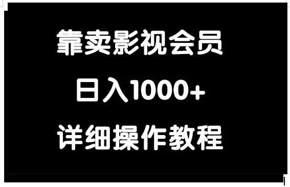 靠卖影视会员，日入1000+-航海圈