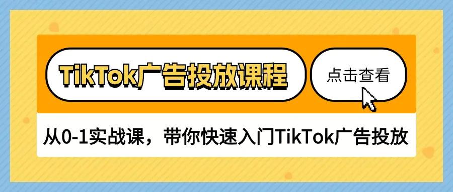 TikTok广告投放课程，从0-1实战课，带你快速入门TikTok广告投放（30节课）-航海圈