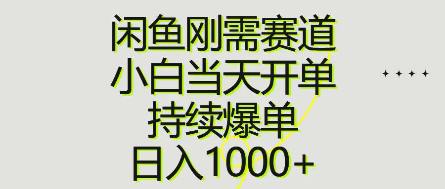 闲鱼刚需赛道，小白当天开单，持续爆单，日入1000+-航海圈