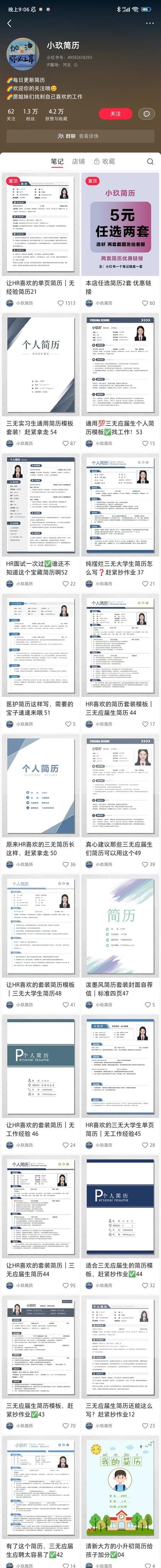 小红书卖个人简历的，还能代做简历，….-航海圈