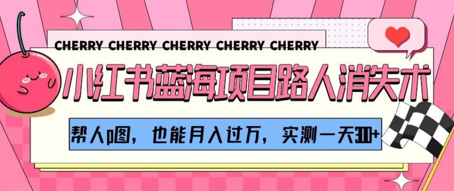 小红书蓝海项目路人消失术，帮人p图，也能月入过万，实测一天300+【揭秘】-航海圈