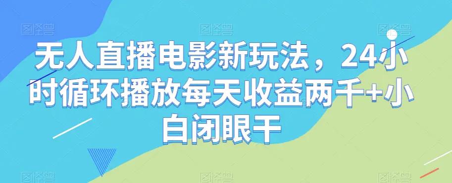 无人直播电影新玩法，24小时循环播放每天收益两千+小白闭眼干【揭秘】-航海圈