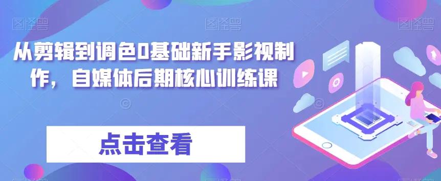 从剪辑到调色0基础新手影视制作，自媒体后期核心训练课-航海圈