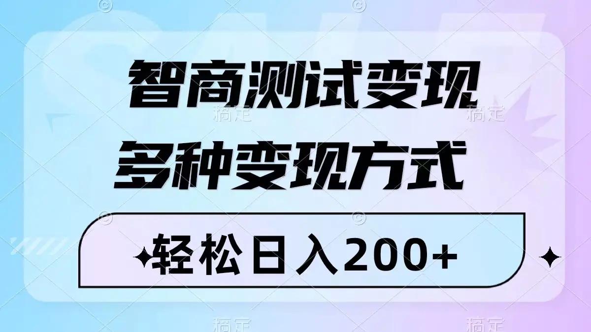 智商测试变现，轻松日入200+，几分钟一个视频，多种变现方式（附780G素材）-航海圈