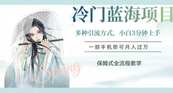 冷门蓝海项目，操作简单，小白3分钟上手，多种引流方式，保姆式全流程教学【揭秘】-航海圈