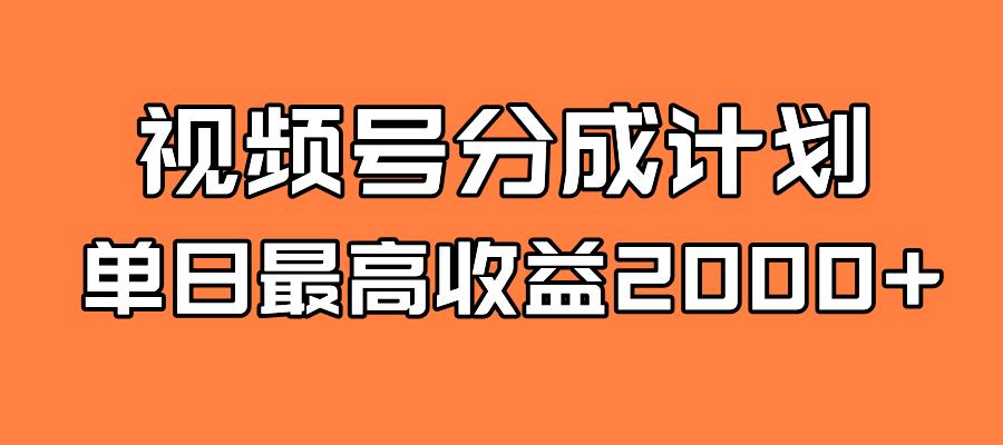 全新蓝海 视频号掘金计划 日入2000+-航海圈