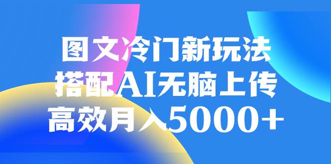 图文冷门新玩法，搭配AI无脑上传，高效月入5000-航海圈