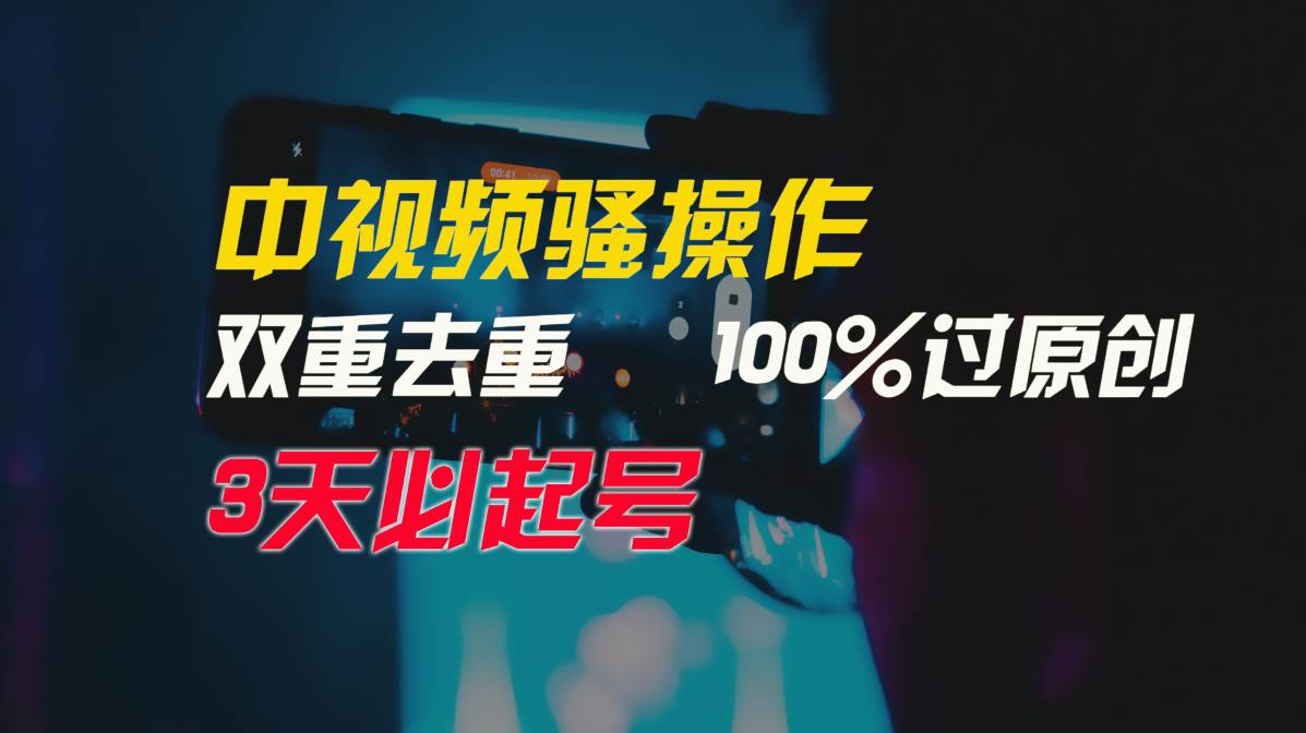 中视频骚操作，双重去重100%过原创，3天比必起号，简单无脑，月入3W+-航海圈