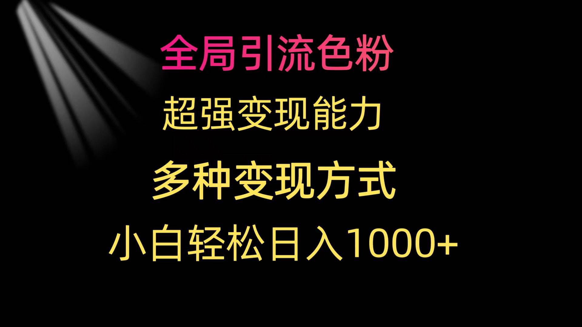 全局引流色粉 超强变现能力 多种变现方式 小白轻松日入1000+-航海圈