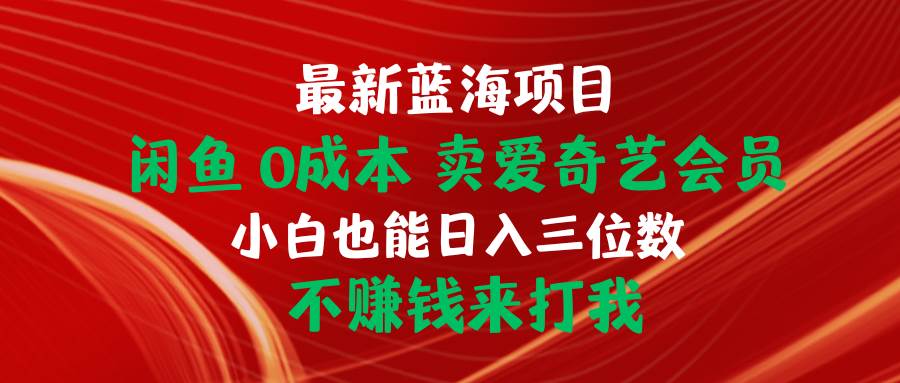 最新蓝海项目 闲鱼0成本 卖爱奇艺会员 小白也能入三位数 不赚钱来打我-航海圈