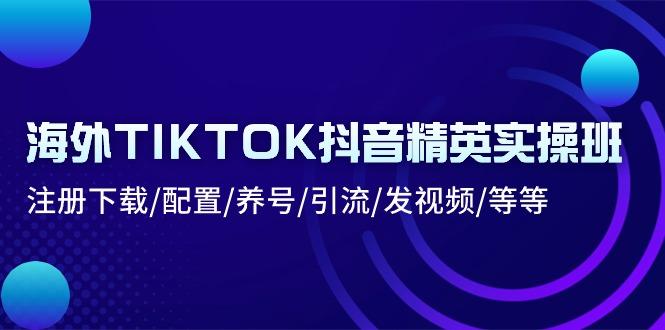 海外TIKTOK抖音精英实操班：注册下载/配置/养号/引流/发视频/等等-航海圈