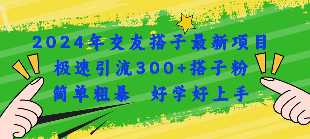2024年交友搭子最新项目，极速引流300+搭子粉，简单粗暴，好学好上手-航海圈