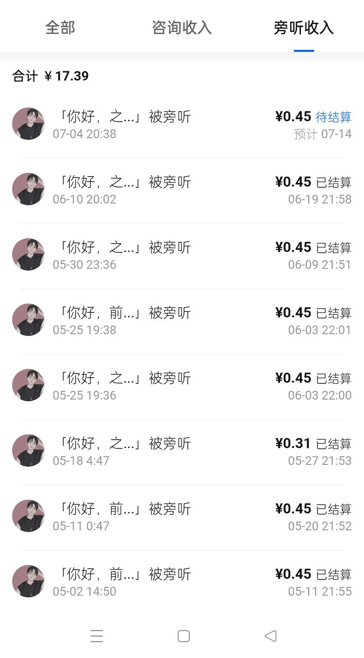 不知不觉旁听咨询收益有17..#风向标-搞钱风向标论坛-航海社群内容-航海圈