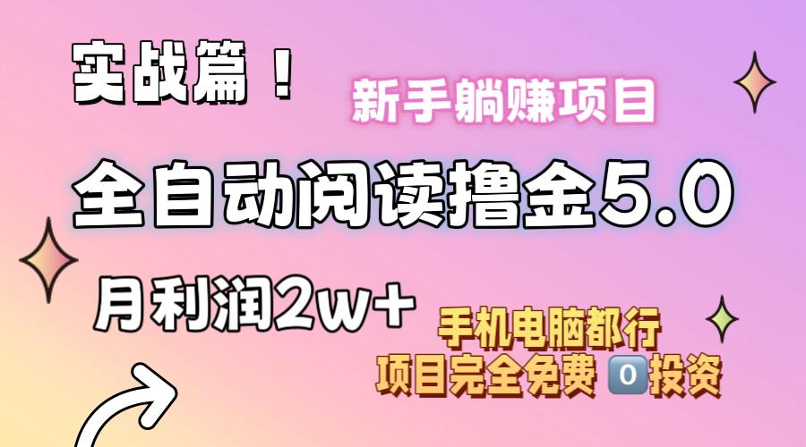 小说全自动阅读撸金5.0 操作简单 可批量操作 零门槛！小白无脑上手月入2w+-航海圈