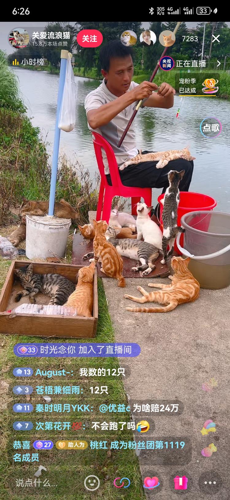 【抖音直播钓鱼喂流浪猫】爱..#风向标-搞钱风向标论坛-航海社群内容-航海圈