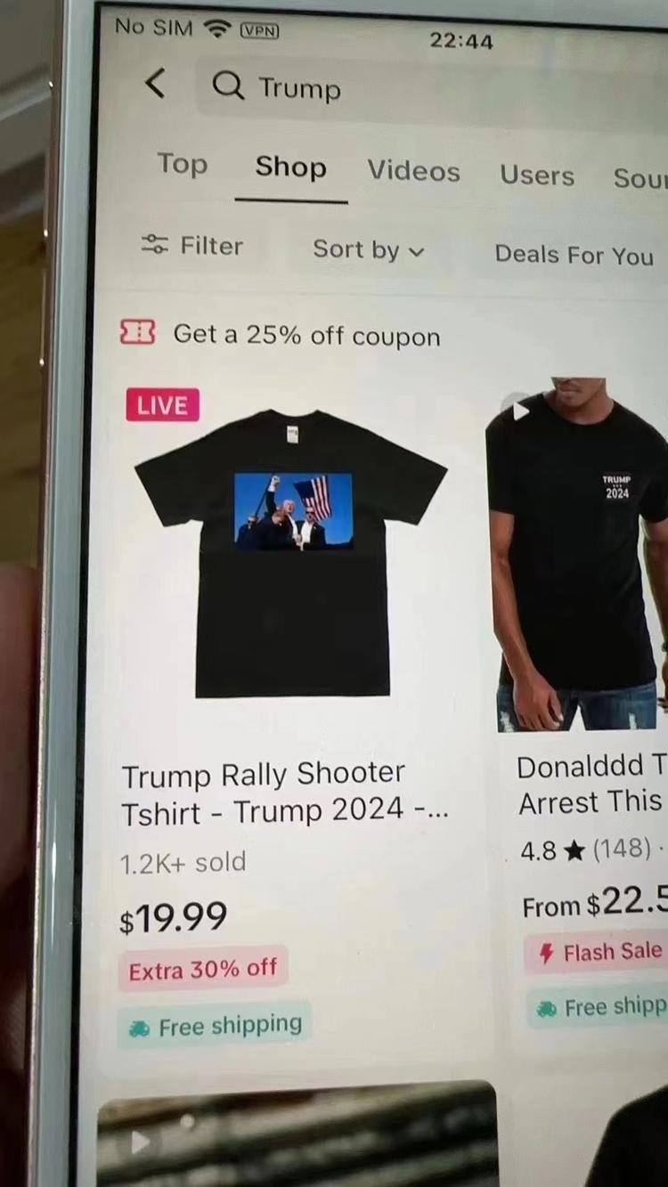 国外特朗普枪击的周边卖爆了..#风向标-航海圈