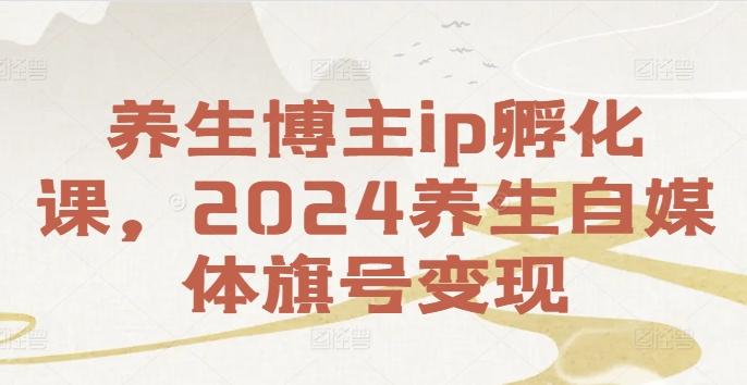 养生博主ip孵化课,2024养生自媒体旗号变现-航海圈