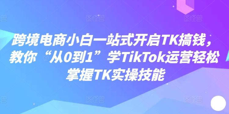 跨境电商小白一站式开启TK搞钱,教你“从0到1”学TikTok运营轻松掌握TK实操技能-航海圈
