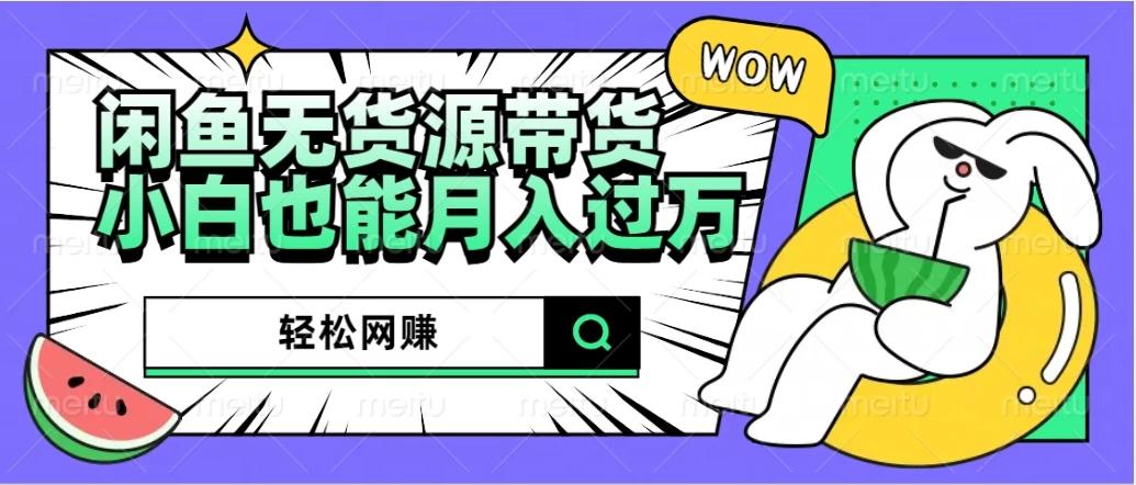 闲鱼无货源带货，轻松网赚，小白也能月入过万的秘密武器-航海圈