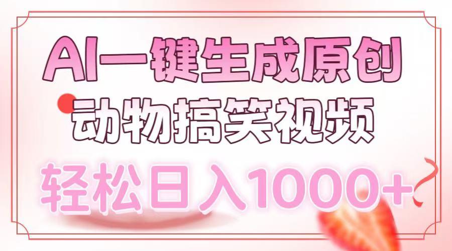 AI一键生成原创动物搞笑视频，轻松日入1000+-航海圈