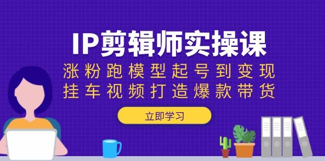 IP剪辑师实操课：涨粉跑模型起号到变现，挂车视频打造爆款带货-航海圈