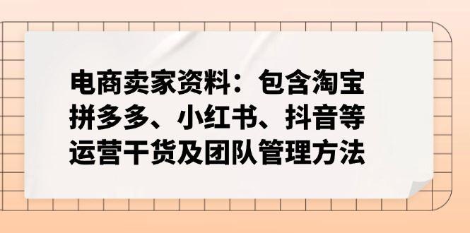 （14354期）电商卖家资料：包含淘宝、拼多多、小红书、抖音等运营干货及团队管理方法-航海圈