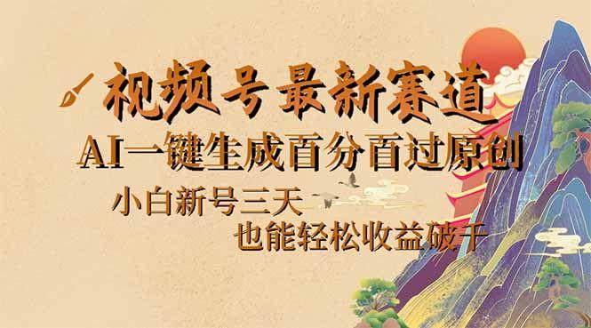 （14363期）视频号最新爆火赛道，AI一键生成百分百过原创，小白新号三天，也能轻松…-航海圈