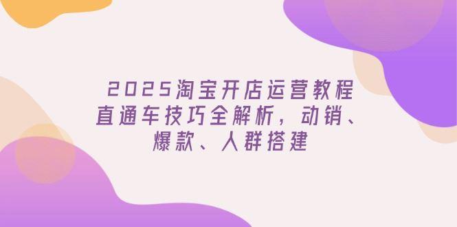 （14389期）2025淘宝开店运营教程更新，直通车技巧全解析，动销、爆款、人群搭建-航海圈