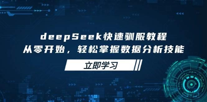 deepSeek快速驯服教程，从零开始，轻松掌握数据分析技能-航海圈
