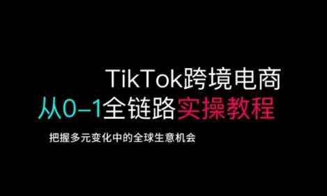 TikTok跨境电商从0-1全链路全方位实操教程，把握多元变化中的全球生意机会-航海圈